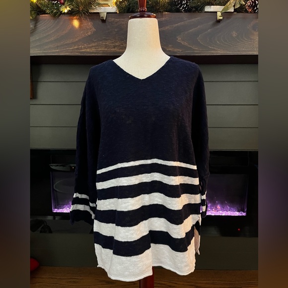 Project Sweater - Blue with White Stripes - Size 2 - Picture 1 of 3